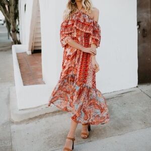 Flying Tomato One Shoulder Red and Blue Dress